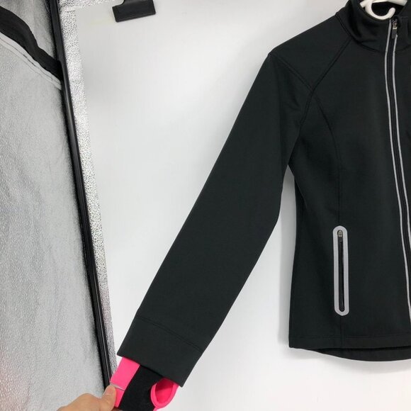 NEW BALANCE Black Performance Sport Windbreaker Zippered Jacket w/ Pockets  SP - Picture 7 of 16